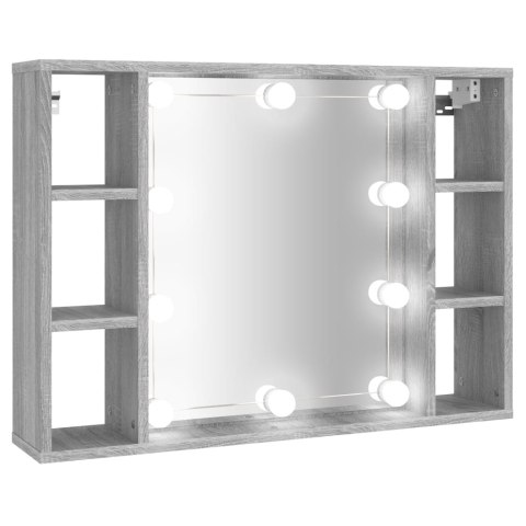 SZAFKA Z LUSTREM I LED SZARY DĄB SONOMA 76X15X55CM