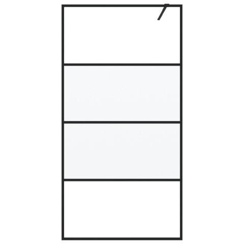 ŚCIANKA PRYSZNICOWA CZARNA 100X195CM PÓŁMROŻONE SZKŁO ESG