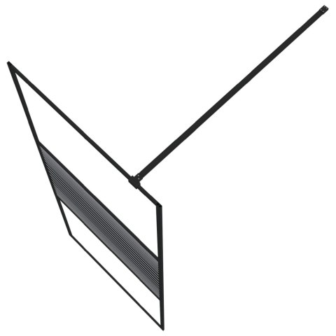 ŚCIANKA PRYSZNICOWA CZARNA 80X195CM PRZEZROCZYSTE SZKŁO ESG