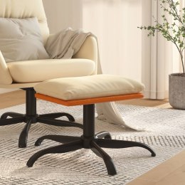 PODNÓŻEK KREMOWY 60X60X39CM TKANINA I SKÓRA