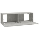 SZAFKI ŚCIENNE POD TV 4 SZT. BETONOWA SZAROŚĆ 100X30X30CM