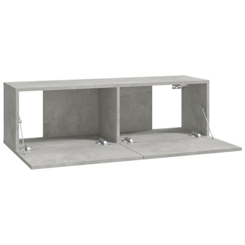 SZAFKI ŚCIENNE POD TV 4 SZT. BETONOWA SZAROŚĆ 100X30X30CM