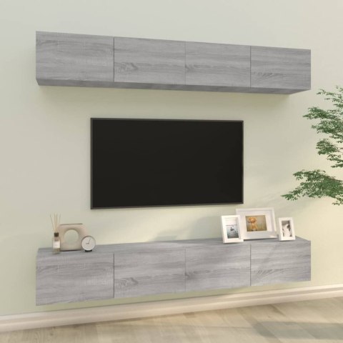SZAFKI ŚCIENNE POD TV 4 SZT. DĄB SONOMA 100X30X30CM
