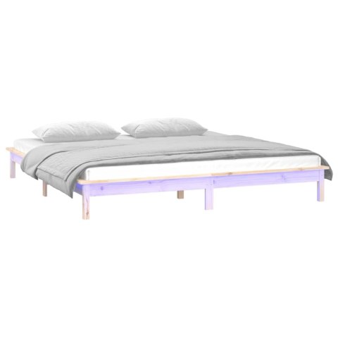 RAMA ŁÓŻKA Z LED 120X200CM DREWNO