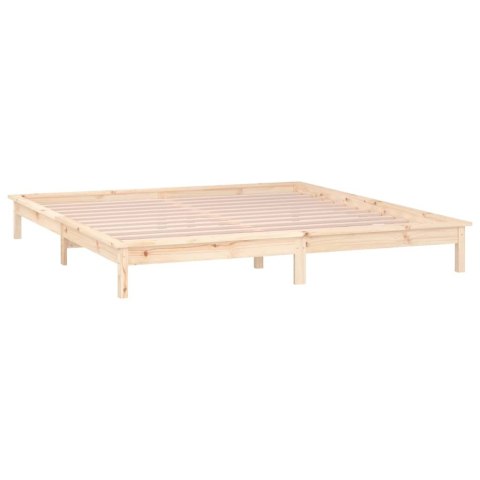 RAMA ŁÓŻKA Z LED 120X200CM DREWNO