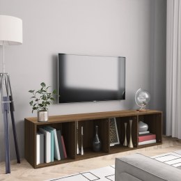REGAŁ NA KSIĄŻKI POD TV BRĄZOWY DĄB 143X30X36CM
