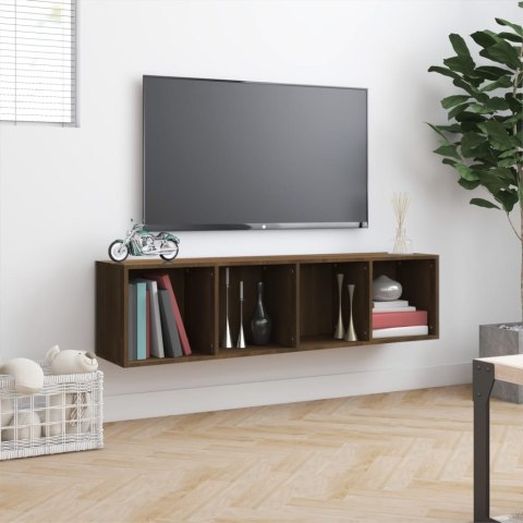 REGAŁ NA KSIĄŻKI POD TV BRĄZOWY DĄB 143X30X36CM