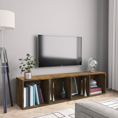 SZAFKA NA KSIĄŻKI POD TV PRZYDYMIONY DĄB 143X30X36CM