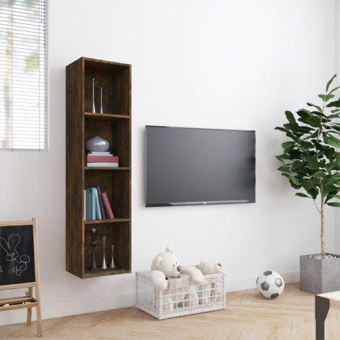 SZAFKA NA KSIĄŻKI POD TV PRZYDYMIONY DĄB 143X30X36CM