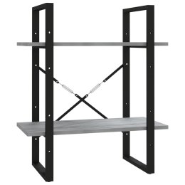 REGAŁ NA KSIĄŻKI Z 2 PÓŁKAMI SZARY DĄB SO60X30X70CM