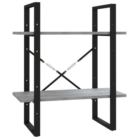 REGAŁ NA KSIĄŻKI Z 2 PÓŁKAMI SZARY DĄB SO60X30X70CM