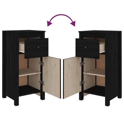 SZAFKA CZARNA 40X35X80CM DREWNO SOSNOWE