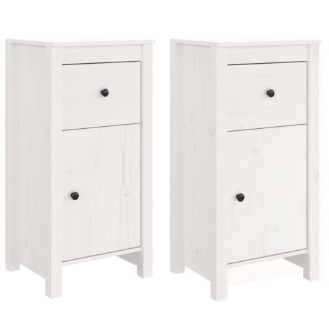 SZAFKI 2 SZT. BIAŁE 40X35X80CMDREWNO SOSNOWE