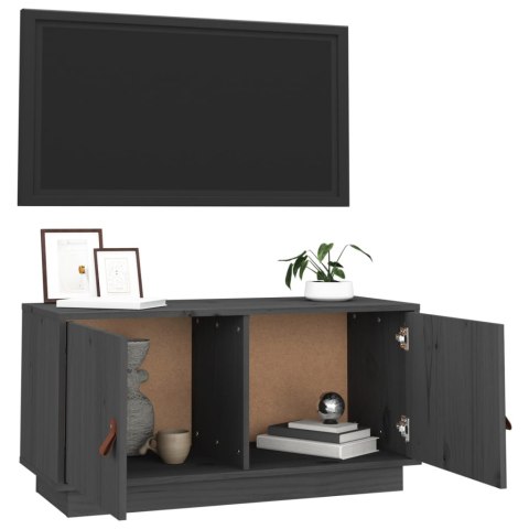 SZAFKA POD TV SZARA 80X34X40CM DREWNO SOSNOWE