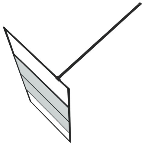 ŚCIANKA PRYSZNICOWA CZARNA 80X195CM PÓŁMROŻONE SZKŁO ESG