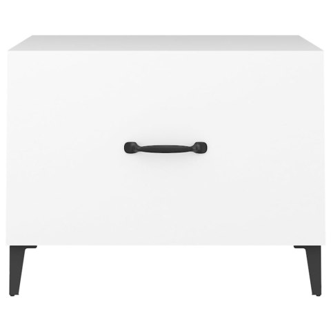 STOLIK KAWOWY Z METALOWYMI NOGAMI BIAŁY 50X50X40CM