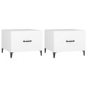 STOLIKI KAWOWE Z METALOWYMI NOGAMI 2 SZT. BIAŁE 50X50X40CM