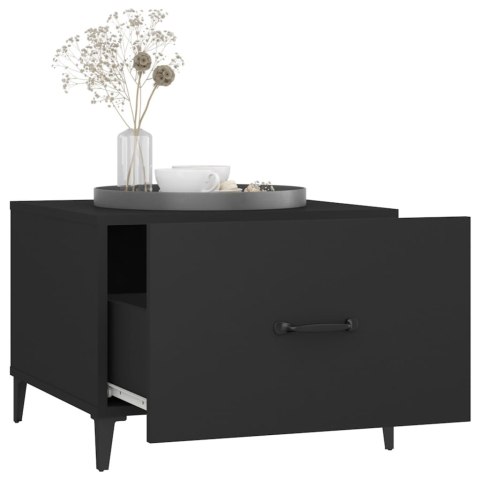 STOLIKI KAWOWE Z METALOWYMI NOGAMI 2 SZT. CZARNE 50X50X40CM