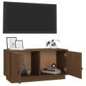 SZAFKA POD TV MIODOWY BRĄZ 80X34X40CM DREWNO SOSNOWE