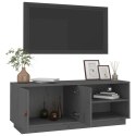SZAFKA POD TV SZARA 105X34X40CM DREWNO SOSNOWE