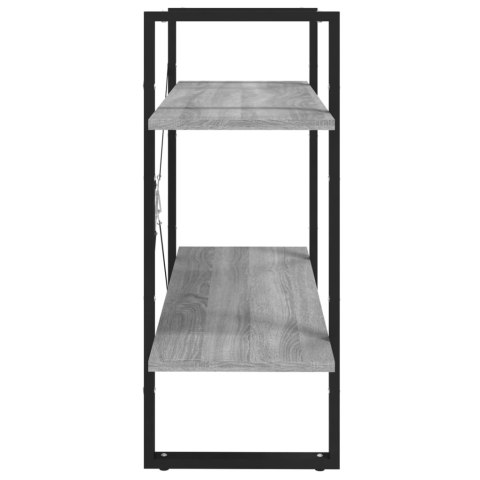 REGAŁ NA KSIĄŻKI Z 2 PÓŁKAMI SZARY DĄB SO80X30X70CM