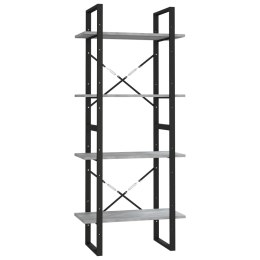 REGAŁ NA KSIĄŻKI Z 4 PÓŁKAMI SZARY DĄB SO60X30X140CM