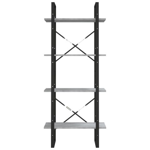 REGAŁ NA KSIĄŻKI Z 4 PÓŁKAMI SZARY DĄB SO60X30X140CM