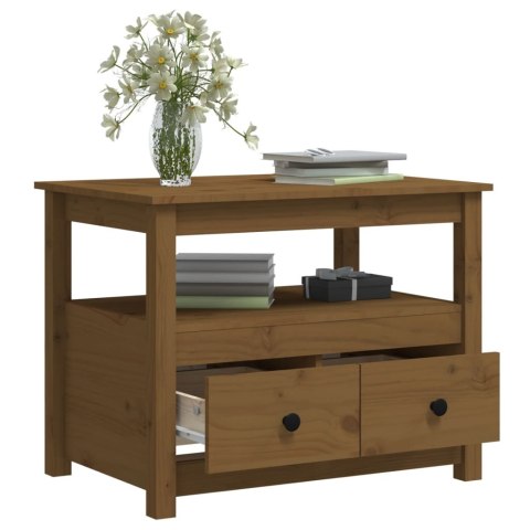 STOLIK KAWOWY MIODOWY BRĄZ 71X49X55CM LITE DREWNO SOSNOWE