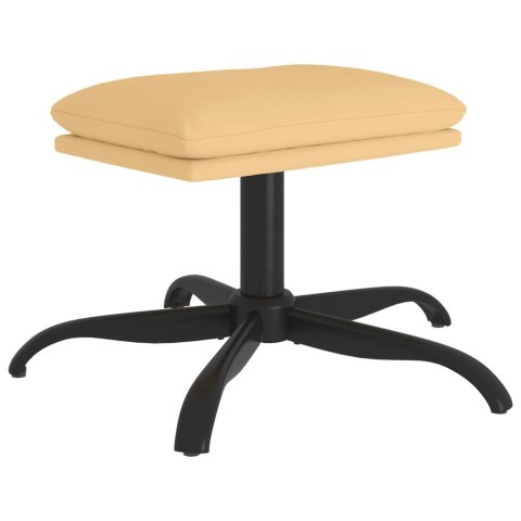 PODNÓŻEK KREMOWY 60X60X39CM TAPICEROWANY MIKROFIBRĄ