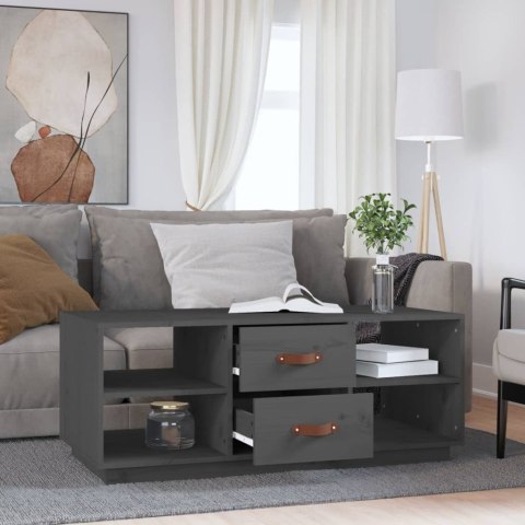 STOLIK KAWOWY SZARY 100X50X41CM LITE DREWNO SOSNOWE