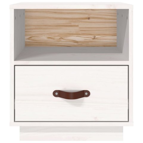 SZAFKA NOCNA BIAŁA 40X34X45CM DREWNO SOSNOWE
