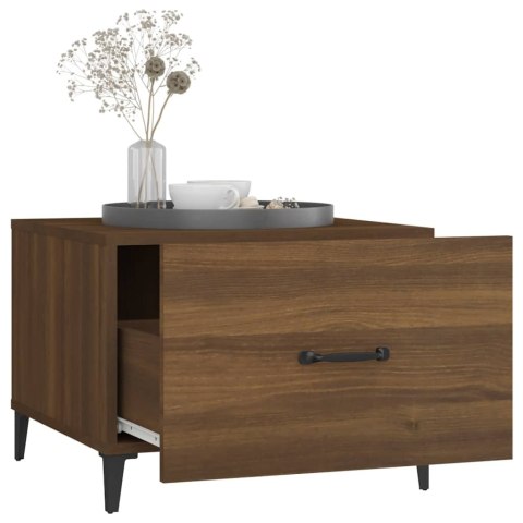 STOLIK KAWOWY Z METALOWYMI NOGAMI 2 SZT. BRĄZOWY DĄB