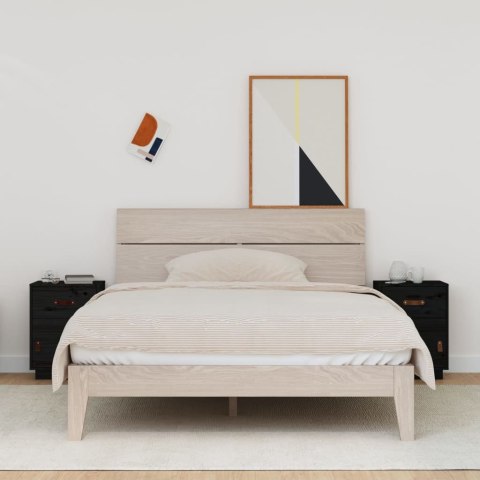 SZAFKI NOCNE 2 SZT. CZARNE 40X34X55CMDREWNO SOSNOWE