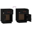 SZAFKI NOCNE 2 SZT. CZARNE 40X34X55CMDREWNO SOSNOWE