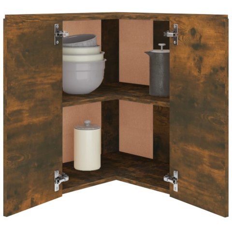 WISZĄCA SZAFKA NAROŻNA PRZYDYMIONY DĄB 57X57X60CM