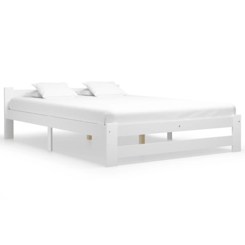 RAMA ŁÓŻKA BIAŁA DREWNO SOSNOWE 180X200CM