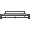 RAMA ŁÓŻKA CIEMNOSZARA 200X200CM DREWNO SOSNOWE