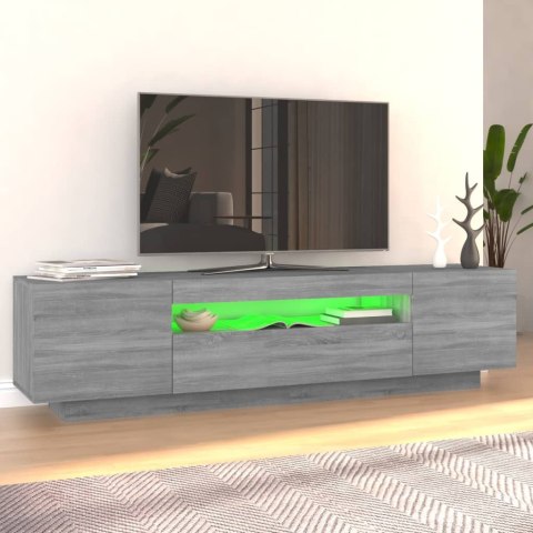 SZAFKA TV Z OŚWIETLENIEM LED SZARY DĄB SONOMA 160X35X40CM