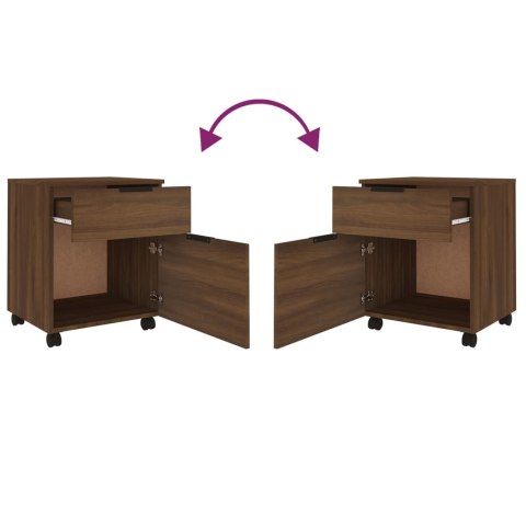 SZAFKA NA DOKUMENTY NA KÓŁKACH BRĄZOWY DĄB 45X38X54CM