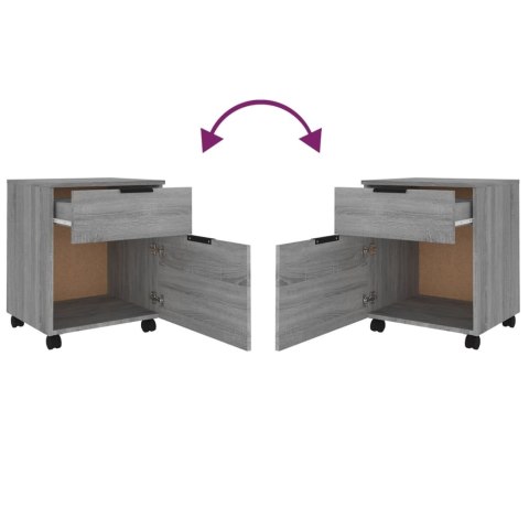 SZAFKA NA DOKUMENTY NA KÓŁKACH SZARY DĄB SONOMA 45X38X54CM