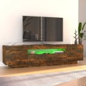 SZAFKA POD TV Z OŚWIETLENIEM LED PRZYDYMIONY DĄB 160X35X40CM