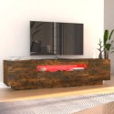 SZAFKA POD TV Z OŚWIETLENIEM LED PRZYDYMIONY DĄB 160X35X40CM