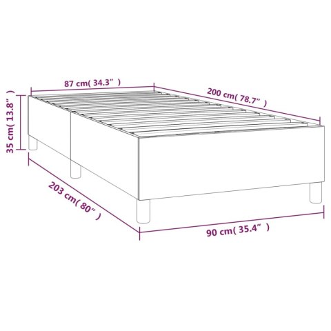 ŁÓŻKO KONTYNENTALNE JASNOSZARE 90X200CM TKANINA