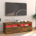 SZAFKA POD TV Z OŚWIETLENIEM LED PRZYDYMIONY DĄB 120X35X40CM