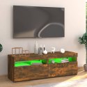 SZAFKA POD TV Z OŚWIETLENIEM LED PRZYDYMIONY DĄB 120X35X40CM