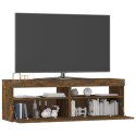 SZAFKA POD TV Z OŚWIETLENIEM LED PRZYDYMIONY DĄB 120X35X40CM