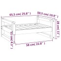 LEGOWISKO DLA PSA CZARNE 65,5X50,5X28CM DREWNO SOSNOWE