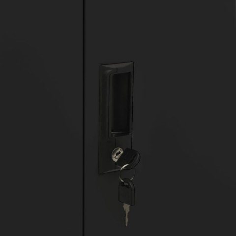 SZAFKA BIUROWA CZARNA 90X40X102CM STALOWA