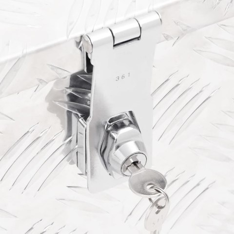 SKRZYNKA DO PRZECHOWYWANIA SREBRNA 60X23,5X23CM ALUMINIUM