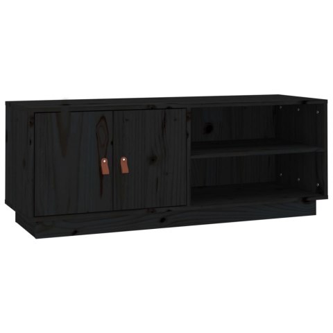 SZAFKA POD TV CZARNA 105X34X40CM DREWNO SOSNOWE